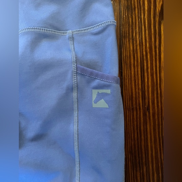 DOVER SADDLERY Riding Sport™ Kids’ Winter Knee-Patch Tech Tight Light Blue - Picture 3 of 6